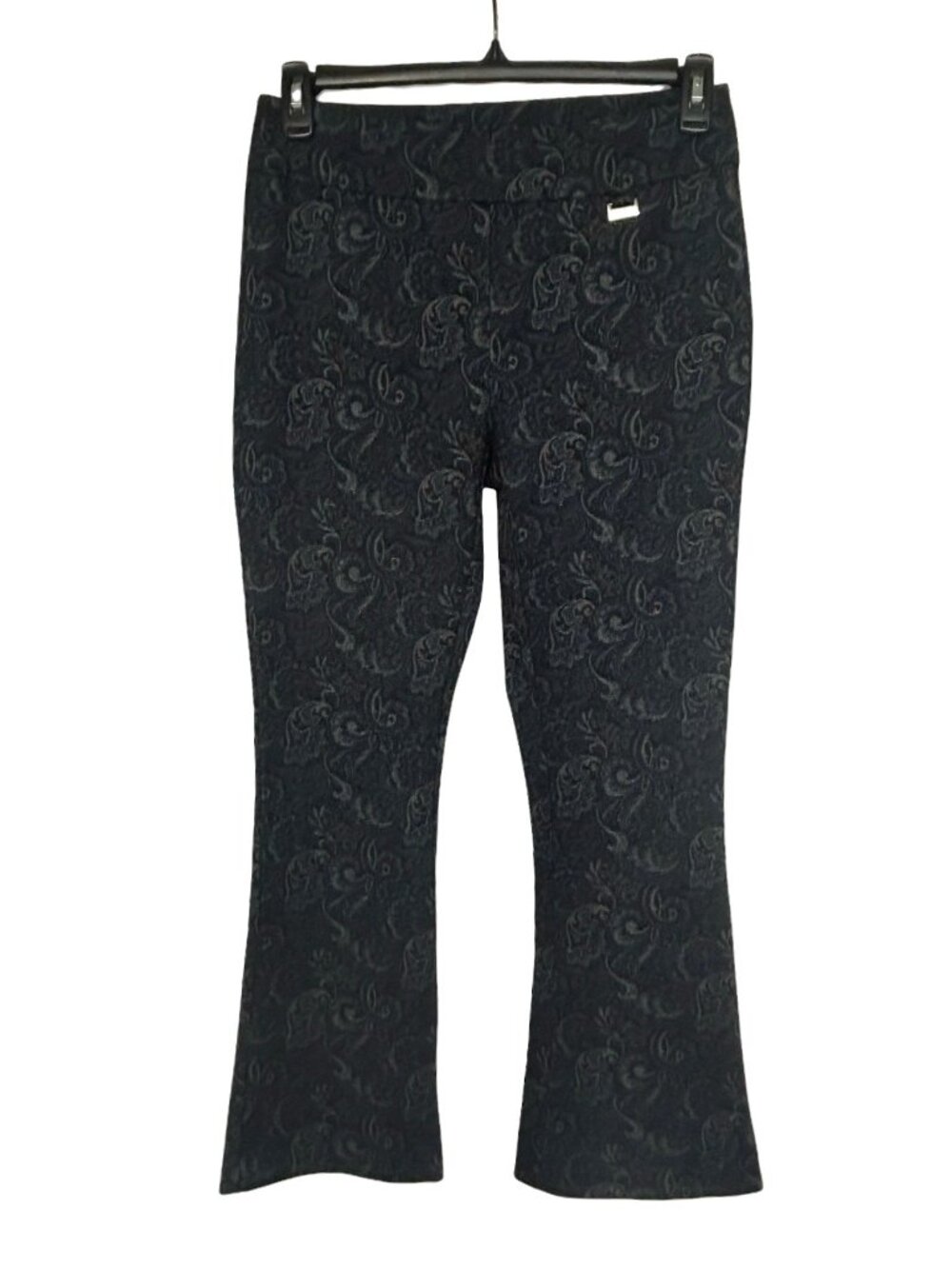 Jessica Riley Ponte Knit Pant Sz M (May Fit 6 or 8) Pull On Paisley Print Flare